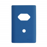 Placa p/ 1 Tomada + Furo 4x2 - Novara Azul Fosco